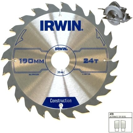 IRWIN Pjov. diskas 190x30(20,16)x24T 2,5 mm ATB IRWIN Pjov. diskas 190x30(20,16)x24T 2,5 mm ATB