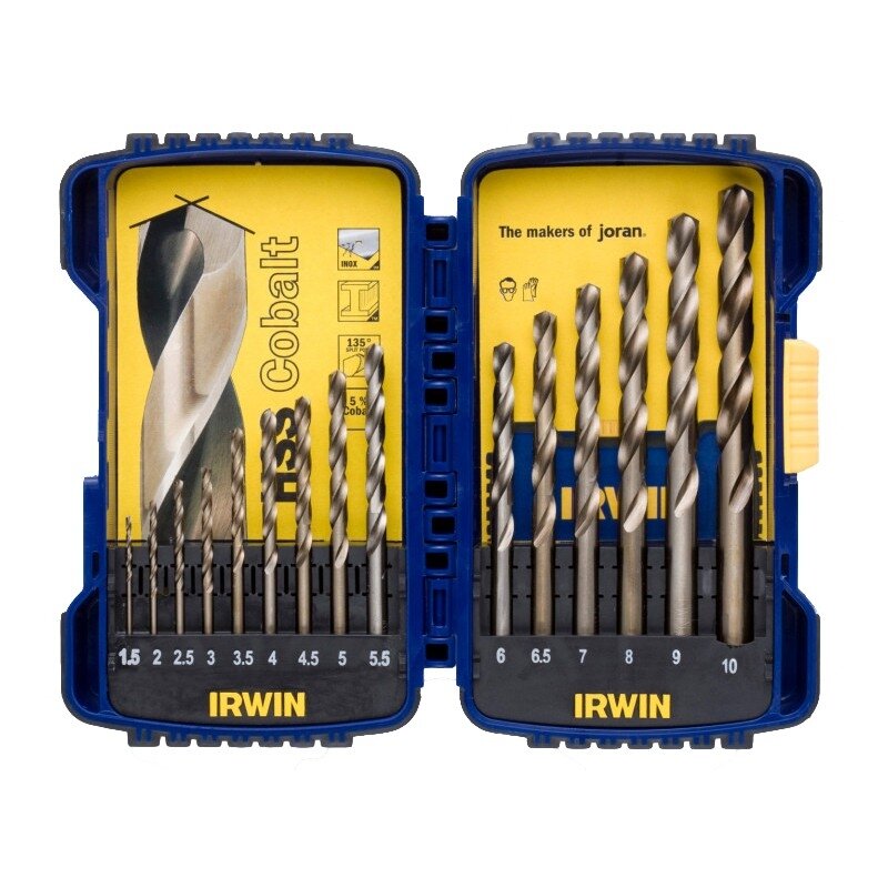 IRWIN Grąžtų rinkinys HSS Cobalt 1.5-10 mm 19 vnt.