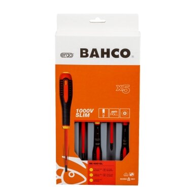 Izoliuotų atsuktuvų rinkinys ERGO™ slim 5 vnt - PH1/2; SL3,0/4,0/5,5 - 1000V VDE Izoliuotų atsuktuvų rinkinys ERGO™ slim 5 vnt - PH1/2; SL3,0/4,0/5,5 - 1000V VDE