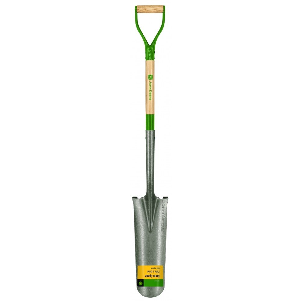 John Deere kastuvas su mediniu 123 cm kotu ir plienine D formos rankena John Deere kastuvas su mediniu 123 cm kotu ir plienine D formos rankena
