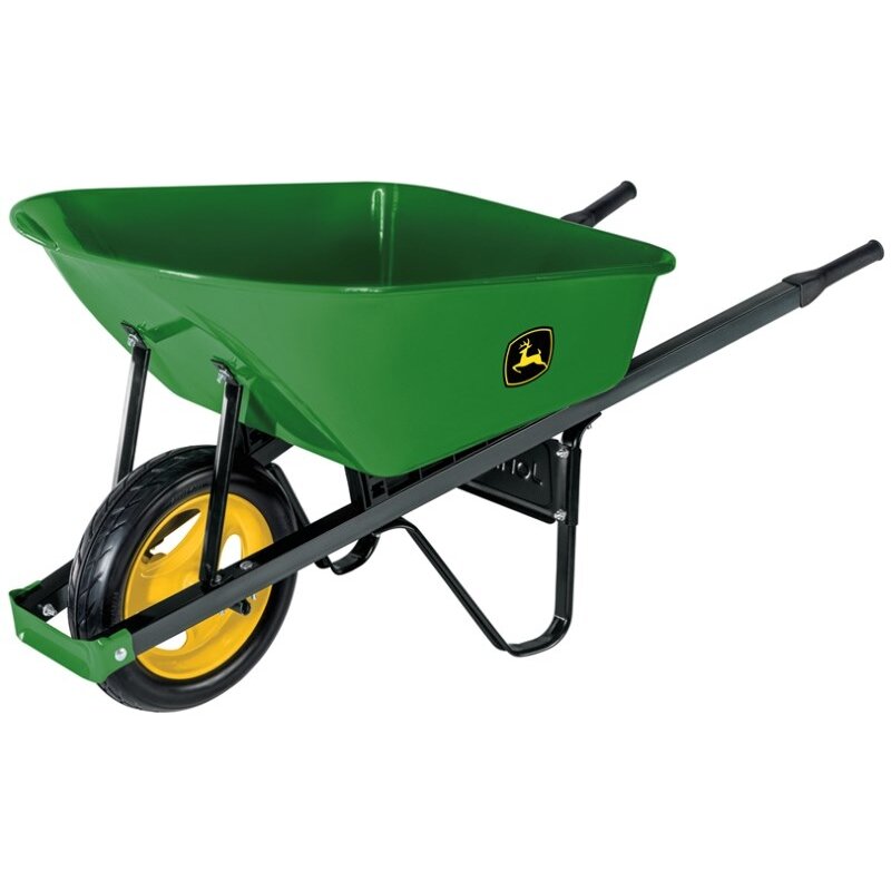 John Deere 100L profesionalus karutis su metaline talpa. Pilnavidurė padanga John Deere 100L profesionalus karutis su metaline talpa. Pilnavidurė padanga