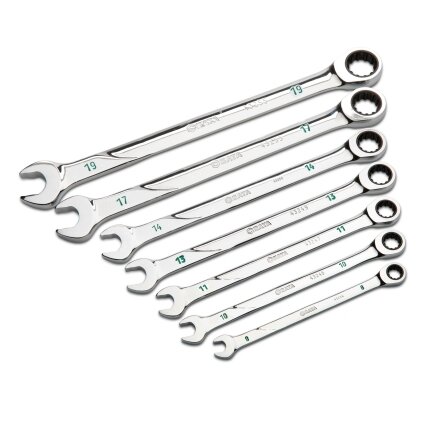 Kombinuotų raktų su terkšle rinkinys 7vnt. (8-19mm) 120XP 1 Kombinuotų raktų su terkšle rinkinys 7vnt. (8-19mm) 120XP 1
