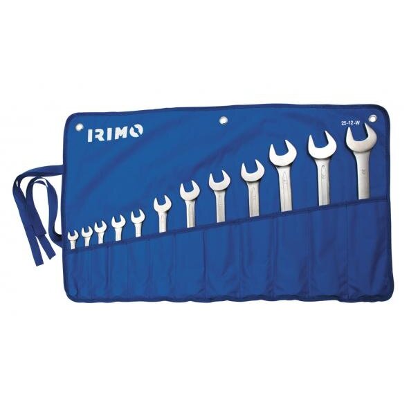 Kombinuotų raktų komplektas medžiaginiame dėkle, 12 vnt. 10-32mm Irimo Kombinuotų raktų komplektas medžiaginiame dėkle, 12 vnt. 10-32mm Irimo