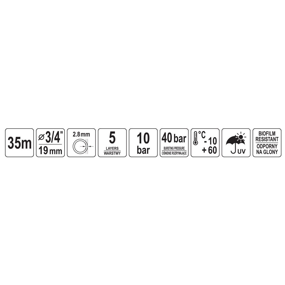 Laistymo žarna 3/4" 35m (5-sluoksnių) 1
