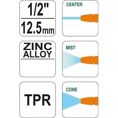 Laistymo purkštuvas 1/2" (3 padėčių) 1 Laistymo purkštuvas 1/2" (3 padėčių) 1