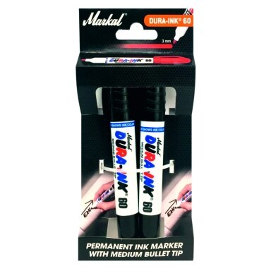 Markal Žymekliai „Dura-Ink 60“, juodi, 2 vnt.