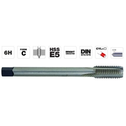 Machine tap M10x1.5, HSS-E5 DIN Machine tap M10x1.5, HSS-E5 DIN