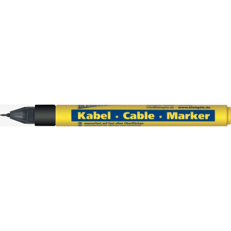 Markeris Bleispitz kabeliams, juodas 0,75mm
