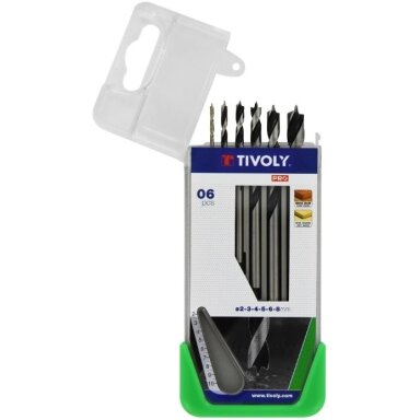 Medžio grąžtų rinkinys (minkštai medienai ir kietmedžiui) Clipster PRO 6vnt Ø2-8mm Medžio grąžtų rinkinys (minkštai medienai ir kietmedžiui) Clipster PRO 6vnt Ø2-8mm