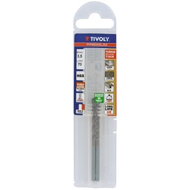Metalo grąžtas FURIUS 4.0mm, Ti2CN FUSIO, HSS kampas "Split point" 135°, 2vnt. blisteryje. Metalo grąžtas FURIUS 4.0mm, Ti2CN FUSIO, HSS kampas "Split point" 135°, 2vnt. blisteryje.
