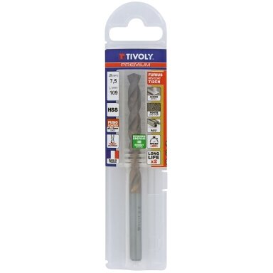 Metalo grąžtas FURIUS 7.5mm, Ti2CN FUSIO, HSS kampas "Split point" 135°, blisteryje. Metalo grąžtas FURIUS 7.5mm, Ti2CN FUSIO, HSS kampas "Split point" 135°, blisteryje.