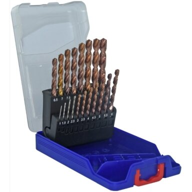 Metalo gražtų rinkinys (19 vnt.) E FURIUS HSS su FUSIO padengimu Ø1-10 mm Metalo gražtų rinkinys (19 vnt.) E FURIUS HSS su FUSIO padengimu Ø1-10 mm