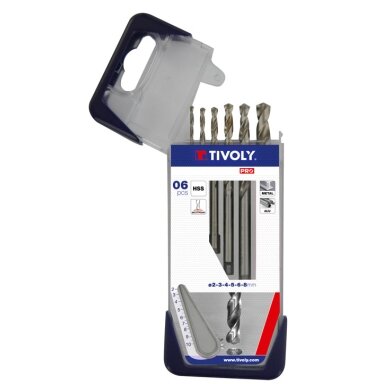 Metalo grąžtų rinkinys HSS pilnai šlifuoti Tivoly Clipster PRO 6vnt Ø2-8mm Metalo grąžtų rinkinys HSS pilnai šlifuoti Tivoly Clipster PRO 6vnt Ø2-8mm