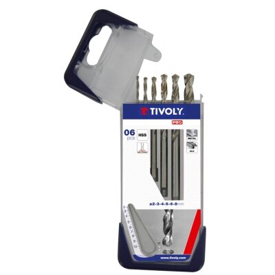 Metalo grąžtų rinkinys HSS pilnai šlifuoti Tivoly Clipster PRO 6vnt Ø2-8mm Metalo grąžtų rinkinys HSS pilnai šlifuoti Tivoly Clipster PRO 6vnt Ø2-8mm