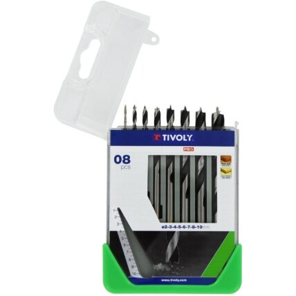 Medžio grąžtų rinkinys (minkštai medienai ir kietmedžiui) Clipster PRO 8vnt Ø2-10mm Medžio grąžtų rinkinys (minkštai medienai ir kietmedžiui) Clipster PRO 8vnt Ø2-10mm