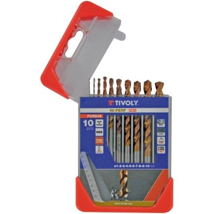 Metalo grąžtų rinkinys FURIUS HSS Clipster PRO 10vnt Ø1-10mm Metalo grąžtų rinkinys FURIUS HSS Clipster PRO 10vnt Ø1-10mm