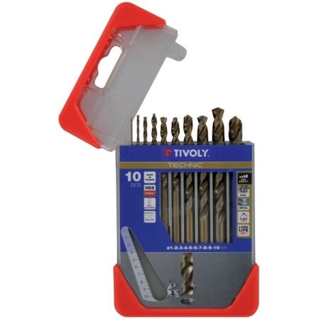 Metalo grąžtų rinkinys HSS-Co pilnai šlifuoti Clipster PRO 10vnt Ø1-10mm 5% kobalto Metalo grąžtų rinkinys HSS-Co pilnai šlifuoti Clipster PRO 10vnt Ø1-10mm 5% kobalto