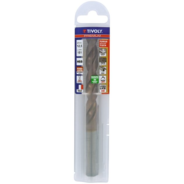 Metalo grąžtas FURIUS 12.5mm, Ti2CN FUSIO, HSS kampas "Split point" 135°, blisteryje. Metalo grąžtas FURIUS 12.5mm, Ti2CN FUSIO, HSS kampas "Split point" 135°, blisteryje.