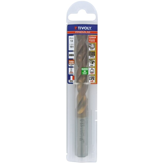 Metalo grąžtas FURIUS 13.0mm, Ti2CN FUSIO, HSS kampas "Split point" 135°, blisteryje. Metalo grąžtas FURIUS 13.0mm, Ti2CN FUSIO, HSS kampas "Split point" 135°, blisteryje.