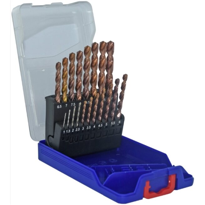 Metalo gražtų rinkinys (19 vnt.) E FURIUS HSS su FUSIO padengimu Ø1-10 mm Metalo gražtų rinkinys (19 vnt.) E FURIUS HSS su FUSIO padengimu Ø1-10 mm