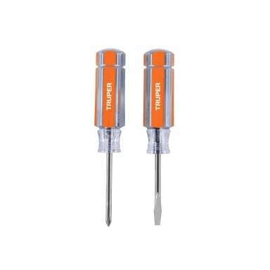 Mini-atsuktuvų rinkinys 2vnt. Kryžminis PH0, plokščias 3,2mm. Bendras ilgis 9cm Truper®