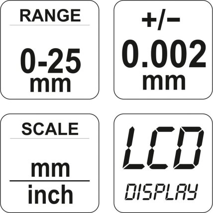 Mikrometras elektroninis 0-25mm 3 Mikrometras elektroninis 0-25mm 3