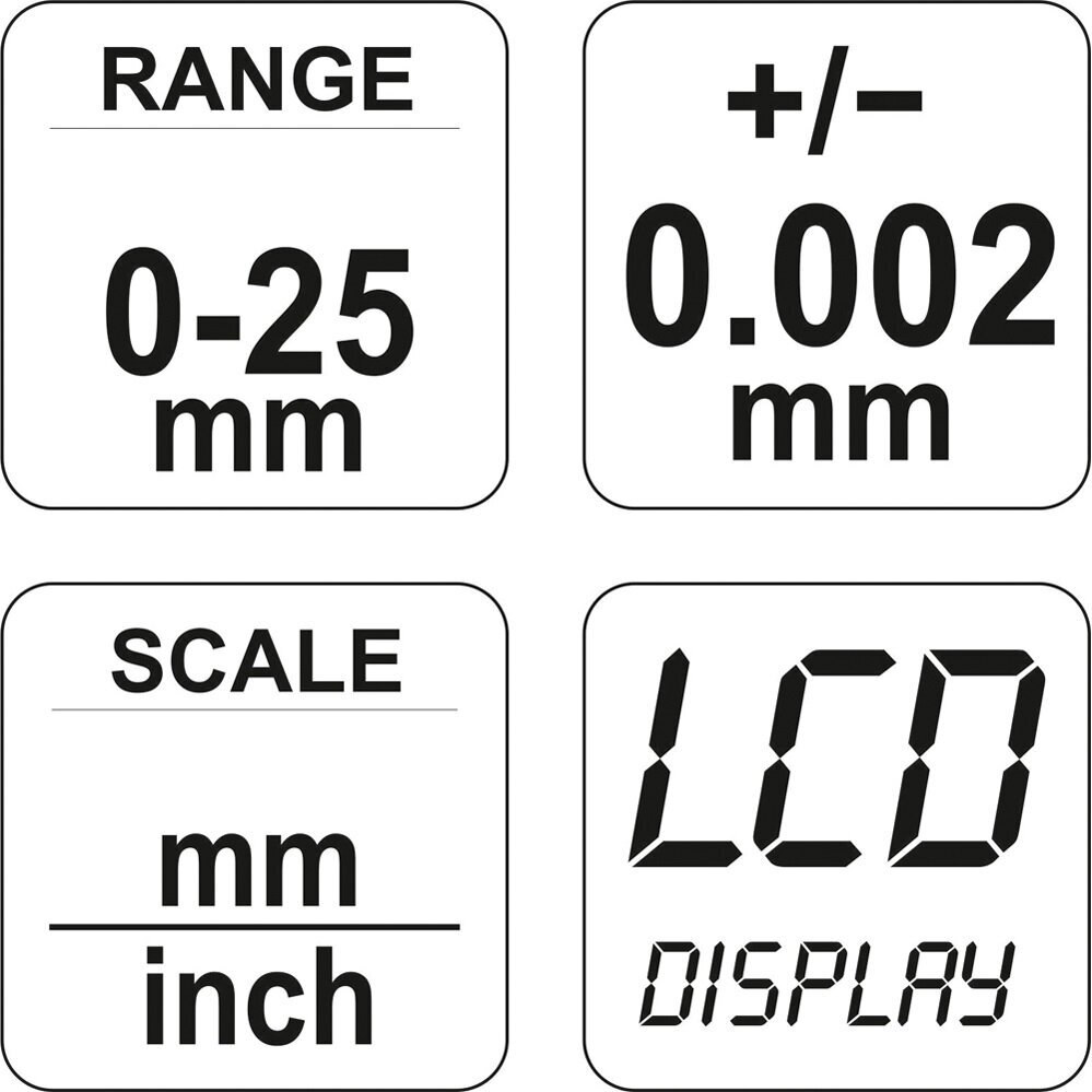 Mikrometras elektroninis 0-25mm 3 Mikrometras elektroninis 0-25mm 3
