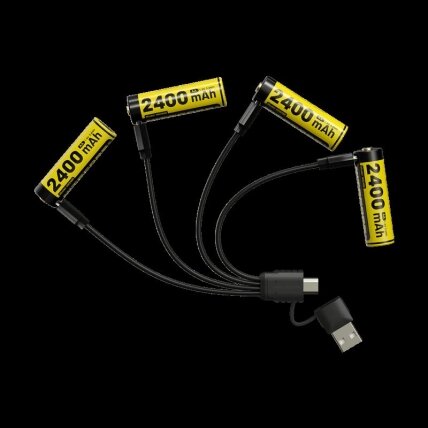 Nitecore NH2400 2400mAh USB-C įkraunamos AA baterijos, 4 vnt. Nitecore NH2400 2400mAh USB-C įkraunamos AA baterijos, 4 vnt.