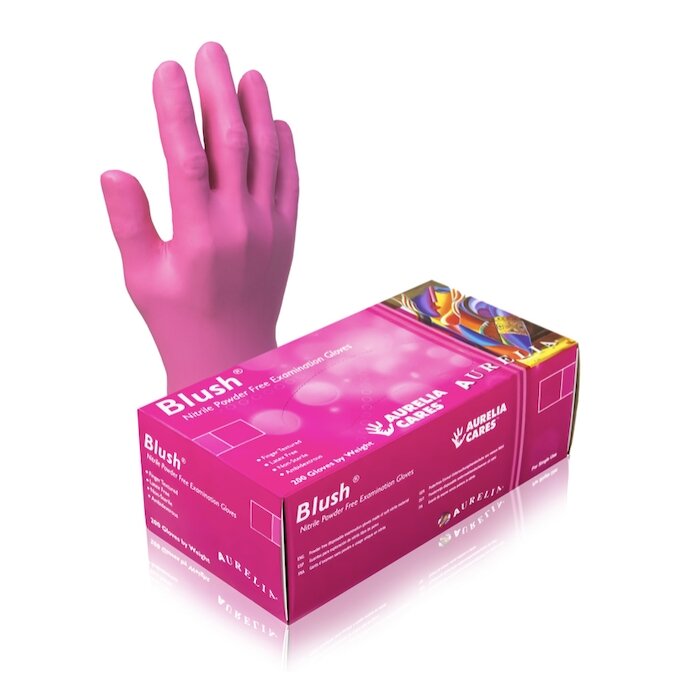 Nitrilinės pirštinės BLUSH M dydis 1 Nitrilinės pirštinės BLUSH M dydis 1