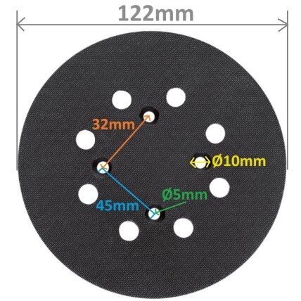 Padas kibus orbitiniui šlifuokliui CRS-S20Li 122mm 1 Padas kibus orbitiniui šlifuokliui CRS-S20Li 122mm 1