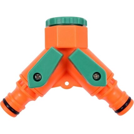 Paskirstytojas dvišakis laistymo žarnai 1/2"-3/4" Paskirstytojas dvišakis laistymo žarnai 1/2"-3/4"