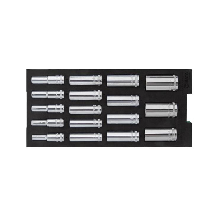 Padėklas. Prailgintų galvučių rinkinys 1/2'' 17vnt. 2