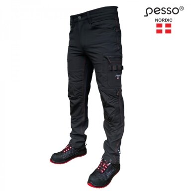 Pesso Darbo kelnės STRETCH Mercury, juodos C48