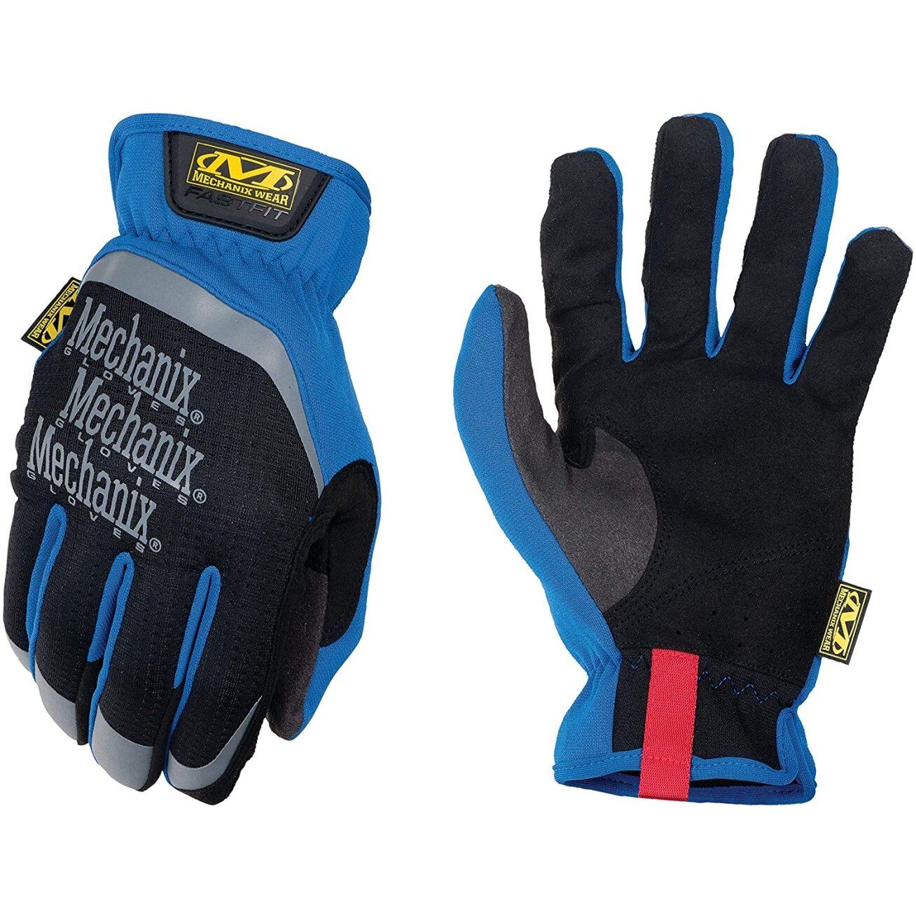 Pirštinės Mechanix FastFit® XL dydis. Mėlynos. Rauktas rankogalis, dirbtinė oda, TrekDry®