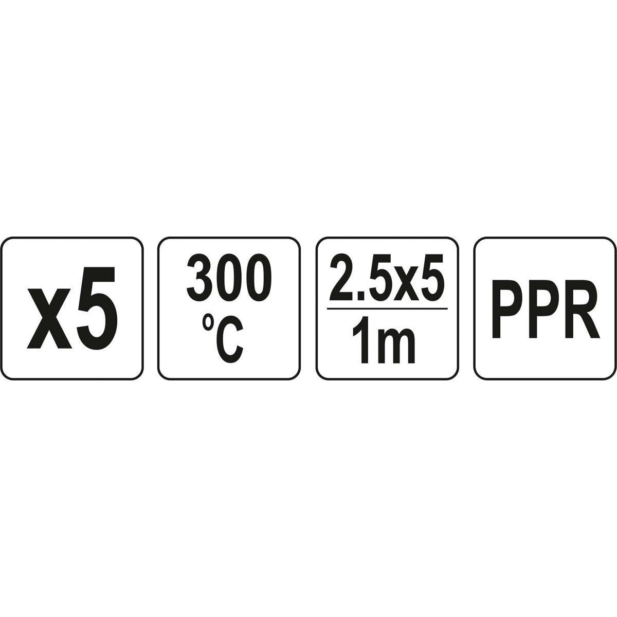 Plastiko suvirinimo juostų rinkinys (5vnt) (PPR polipropilenas) 2.5x5mm 5х1m 2 Plastiko suvirinimo juostų rinkinys (5vnt) (PPR polipropilenas) 2.5x5mm 5х1m 2