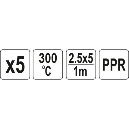 Plastiko suvirinimo juostų rinkinys (5vnt) (PPR polipropilenas) 2.5x5mm 5х1m 2 Plastiko suvirinimo juostų rinkinys (5vnt) (PPR polipropilenas) 2.5x5mm 5х1m 2