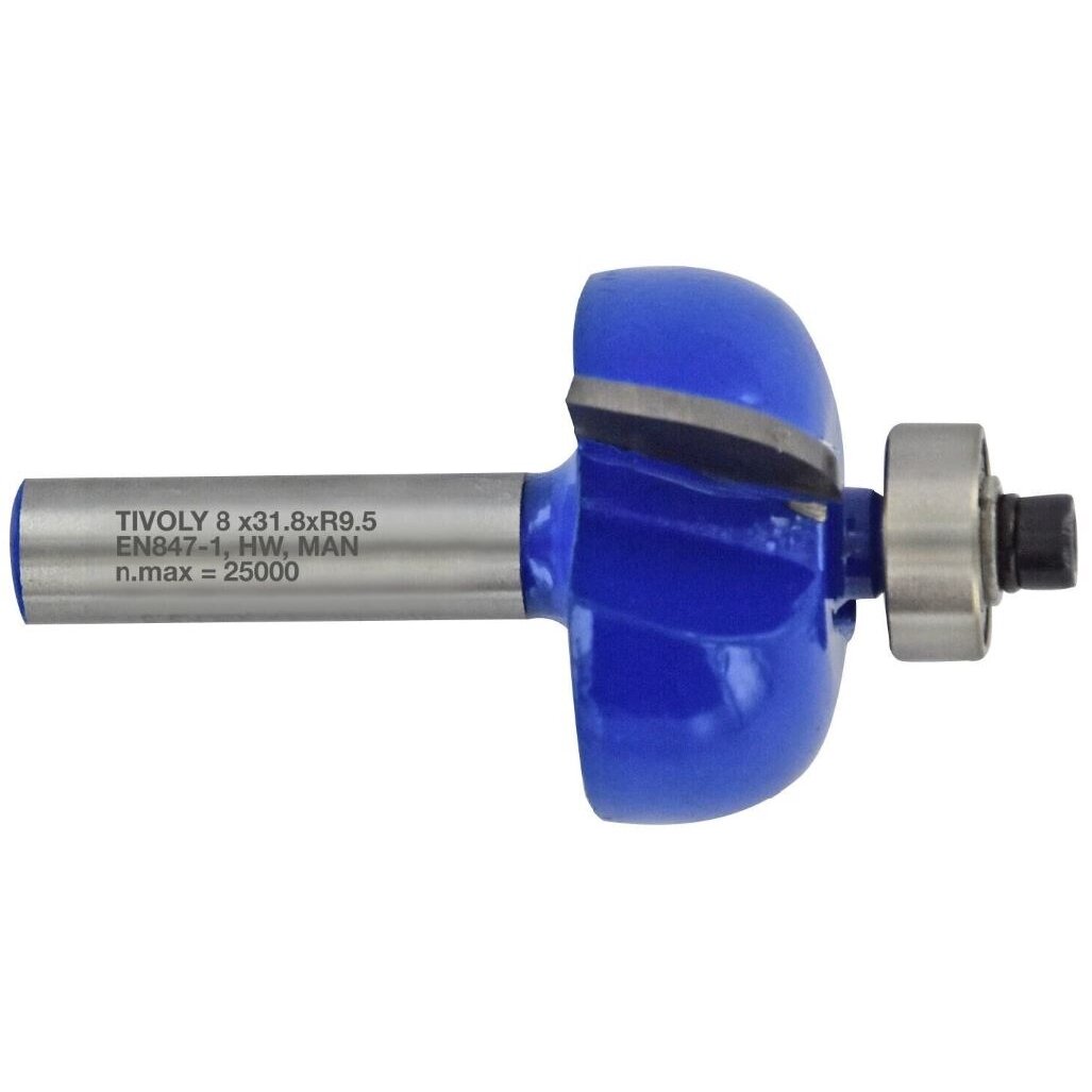 Profilinė freza su guoliu – įgaubtas profilis (cove), 32×9,5 mm, 8 mm kotelis Profilinė freza su guoliu – įgaubtas profilis (cove), 32×9,5 mm, 8 mm kotelis