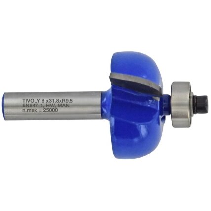 Profilinė freza su guoliu – įgaubtas profilis (cove), 32×9,5 mm, 8 mm kotelis Profilinė freza su guoliu – įgaubtas profilis (cove), 32×9,5 mm, 8 mm kotelis