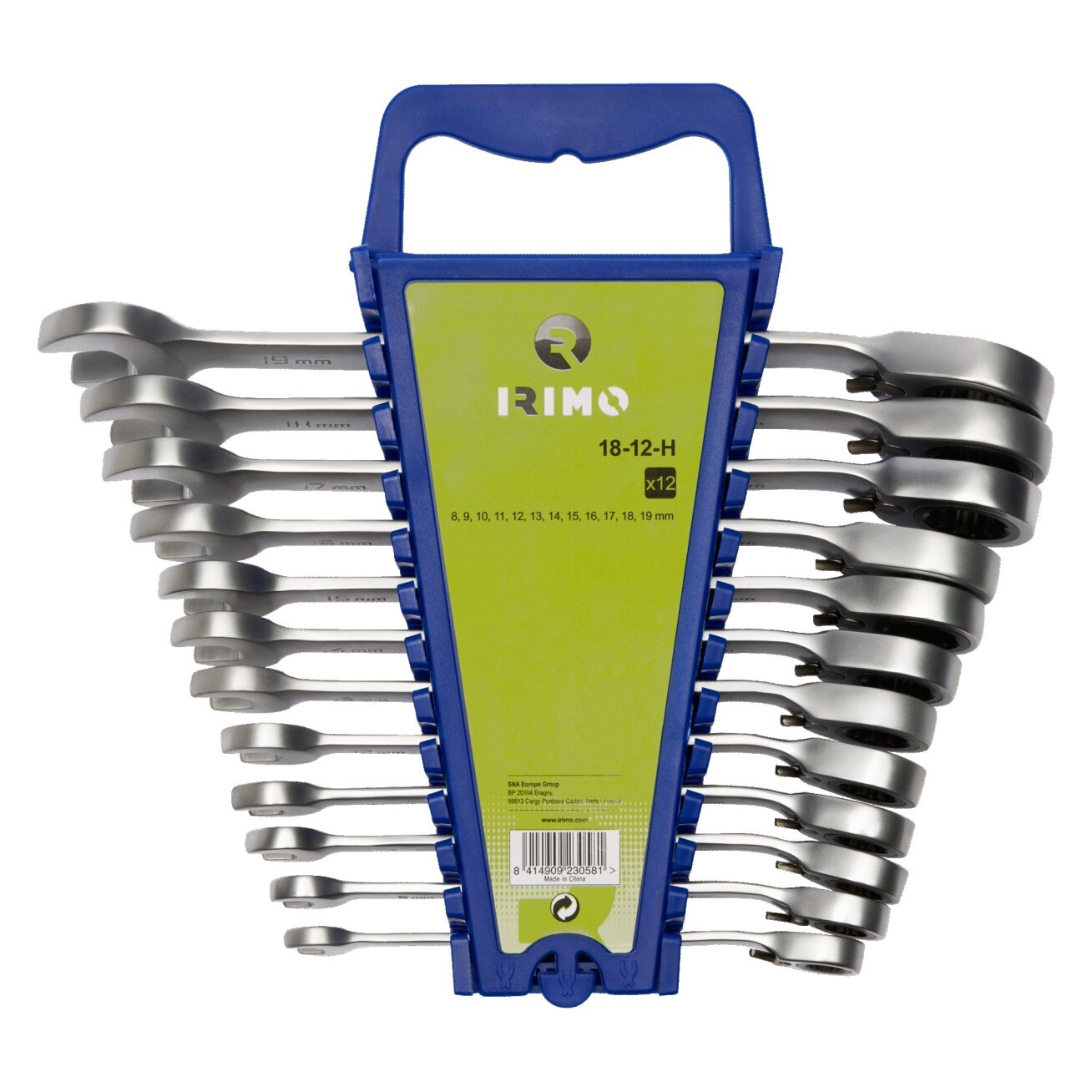 Ratcheting combination wrench set 12 pcs 8-19mm Irimo Ratcheting combination wrench set 12 pcs 8-19mm Irimo
