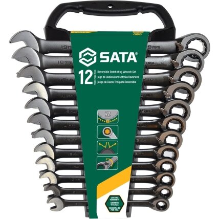 Raktų su reversine terkšle rinkinys 12vnt. (8-19mm) Raktų su reversine terkšle rinkinys 12vnt. (8-19mm)