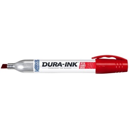 Rašalo žymeklis metaliniame korpuse Dura-Ink 25 3-6mm. Beveik visiems paviršiams Rašalo žymeklis metaliniame korpuse Dura-Ink 25 3-6mm. Beveik visiems paviršiams