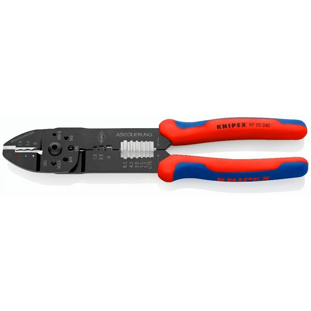 Replės laidų užspaudimui ir nuvalymui 240mm KNIPEX 2 Replės laidų užspaudimui ir nuvalymui 240mm KNIPEX 2