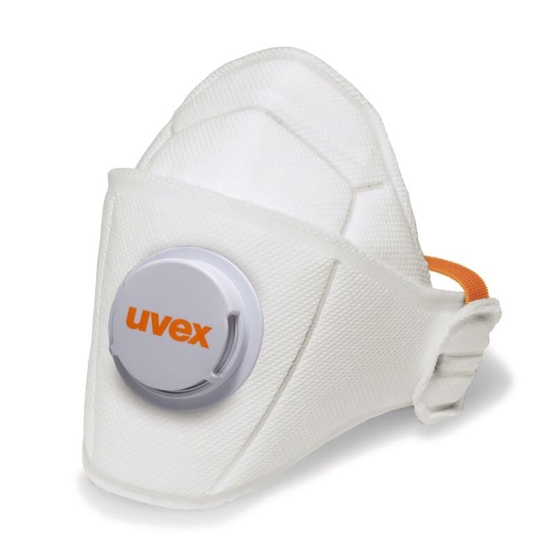 Respiratorius Uvex silv-Air premium 5210 FFP2, sulankstomas, su vožtuvu Respiratorius Uvex silv-Air premium 5210 FFP2, sulankstomas, su vožtuvu