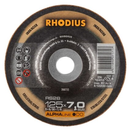 Rhodius Met. šlif. diskas „RHODIUS" 125x7x22,2 mm Rhodius Met. šlif. diskas „RHODIUS" 125x7x22,2 mm