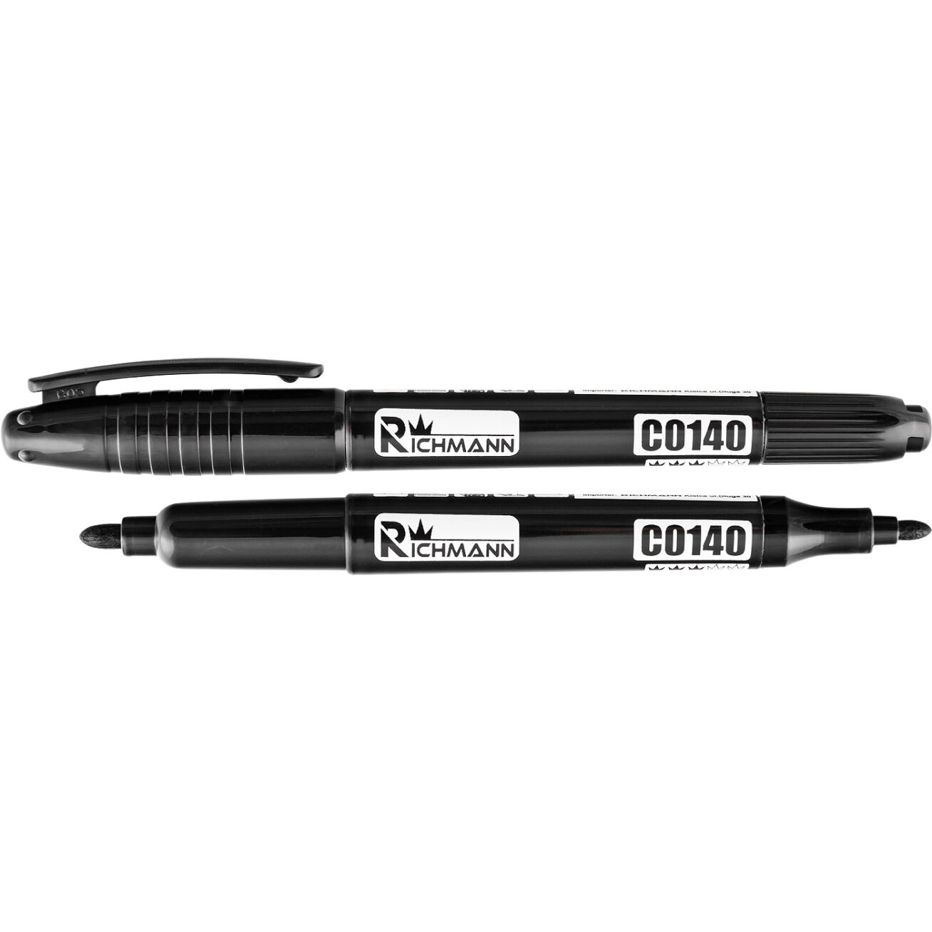 Richmann Juodas dvigubas markeris 1-2 mm 2 Richmann Juodas dvigubas markeris 1-2 mm 2
