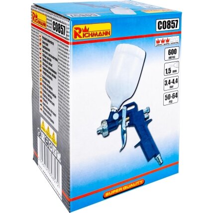 Richmann Dažų purkštuvas 0,6 l, 1,5 mm 1 Richmann Dažų purkštuvas 0,6 l, 1,5 mm 1