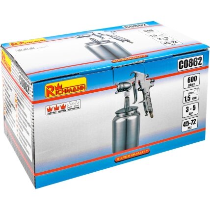 Richmann Dažų purkštuvas 0,6 l, 1,5 mm 4 Richmann Dažų purkštuvas 0,6 l, 1,5 mm 4