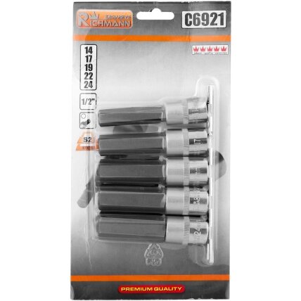 Richmann Hex tipo 1/2 galvučių rinkinys H14-H24, Richmann, 5 vnt. Richmann Hex tipo 1/2 galvučių rinkinys H14-H24, Richmann, 5 vnt.