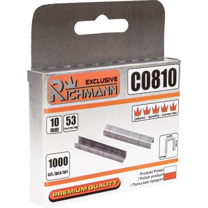 Richmann Kabės 53 tipo „RICHMANN" 10 mm, 1000 vnt. Richmann Kabės 53 tipo „RICHMANN" 10 mm, 1000 vnt.