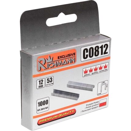 Richmann Kabės 53 tipo „RICHMANN" 12 mm, 1000 vnt.